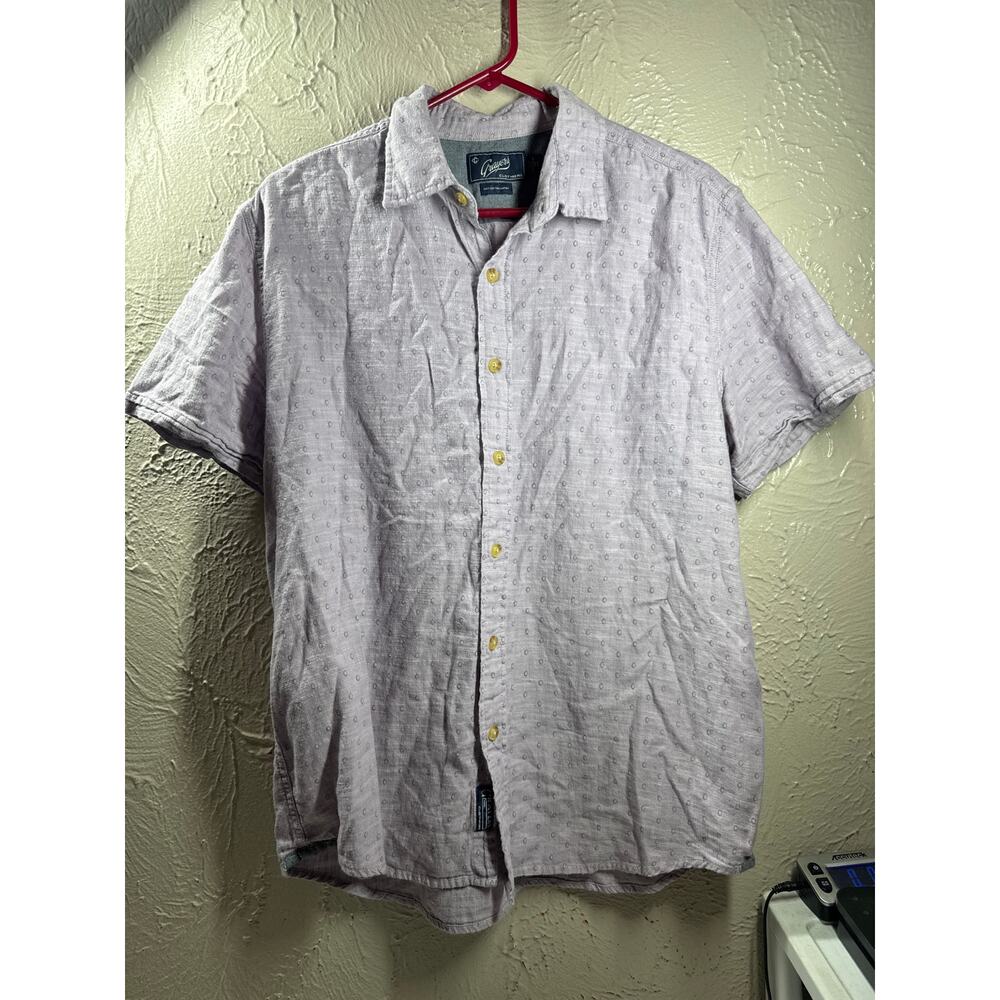 Grayers Clothiers Button‎ Up Shirt Purple Mens Cotton Shirt Sleeve Size Large